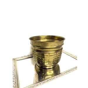 Lacquer Brass Planter for House plants, Made in India, Vintage